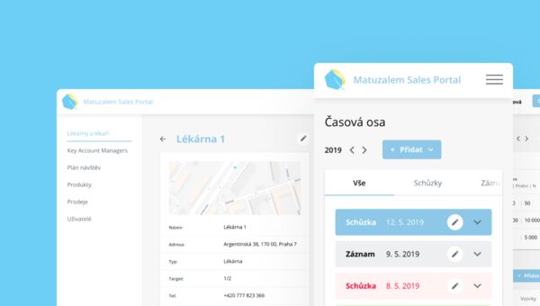 Screenshot aplikace Matuzalem Sales Portal
